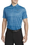 Nike Men's Dri-fit Adv Tiger Woods Striped Golf Polo In Blue