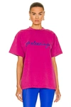 Balenciaga Brush Print Medium Fit T-shirt In Purple