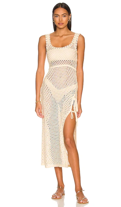 Camila Coelho Athena Crochet Dress In Ivory