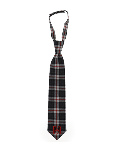 Monnalisa Kids'   Tartan Tie In Medium Grey + Ruby Red
