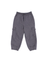 Monnalisa Pinstripe Denim Trousers In Blu Stone Denim