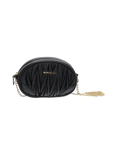 Monnalisa Coated Fabric Fannypack In Black