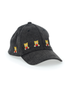 Monnalisa Baseball Cap With Teddy Bears In Black