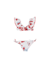 Monnalisa Cherry Print Bikini In White + Red