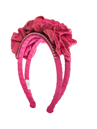 Monnalisa Maxi Flower Hairband In Fuchsia