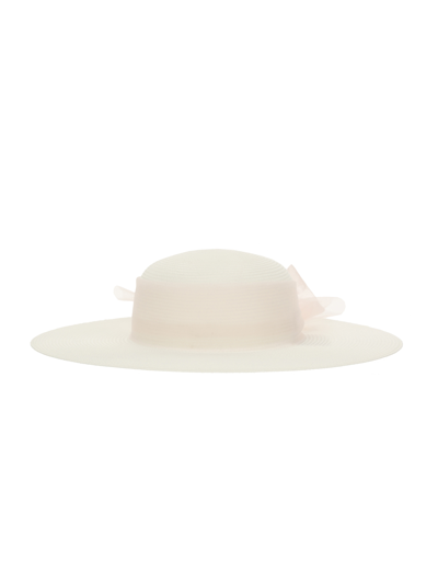 Monnalisa Kids'   Hat With Flower In Cream + Pink