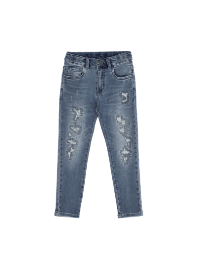 Monnalisa Kids'   Fleece Jeans In Stone Bleach