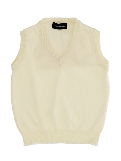 Monnalisa Babies'   Knitted Vest In Butter