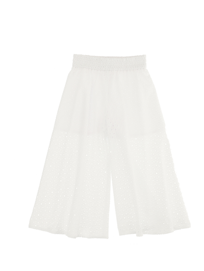 Monnalisa Broderie Anglaise Lace Trousers In White