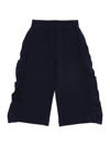 Monnalisa Pants With Ruffles In Navy Blue