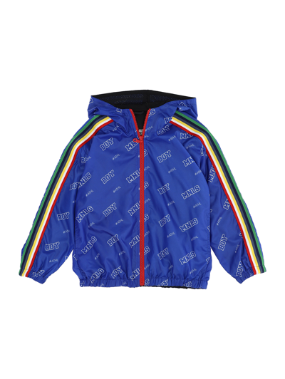 Monnalisa Kids'   Technical Rain Jacket In Blu Voyage + Multicolor