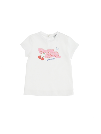 Monnalisa Kids'   Cherry Print Jersey T-shirt In White