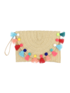 MONNALISA MONNALISA  STRAW CLUTCH BAG WITH TASSELS