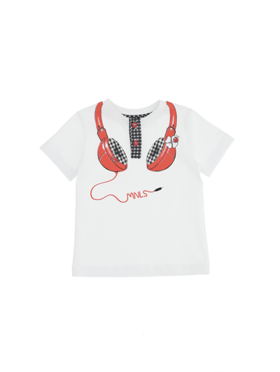 Monnalisa Babies'   Headphone Print Jersey Grandad T-shirt In White
