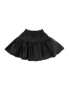 Monnalisa Coated Fabric Skirt In Black