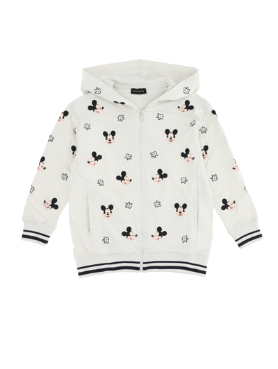 Monnalisa Kids'   Cotton Sweatshirt With Character In Ice Grey