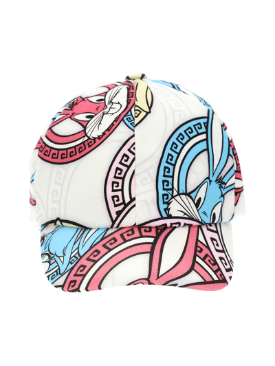 Monnalisa Lola Bunny Print Cotton Baseball Hat In White