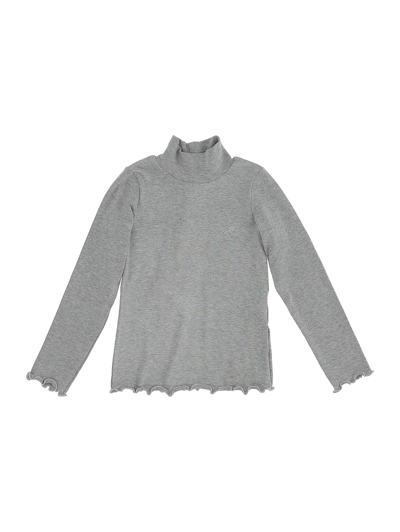 Monnalisa Ribbed Low Polo Neck In Grey