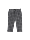 Monnalisa Check Print Trousers In Medium Grey