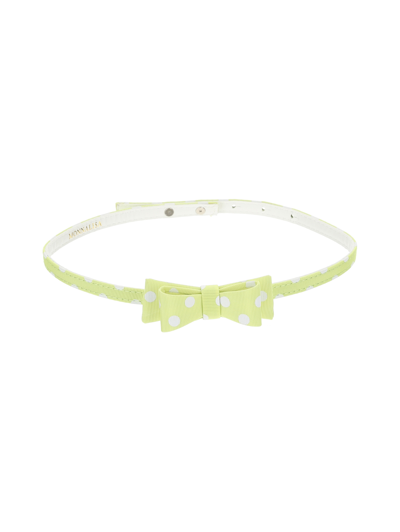 Monnalisa Polka Dot Belt With Bow In Light Yellow