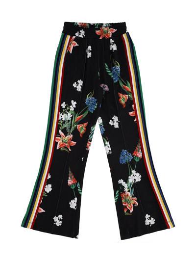 Monnalisa Practical Pants With Side Stripes In Black