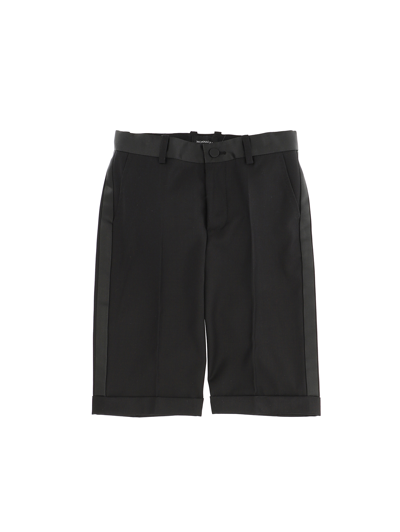 Monnalisa Tuxedo Bermuda Shorts In Black