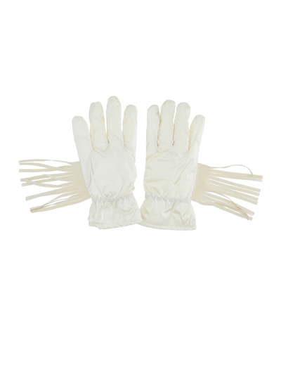 Monnalisa Kids'   Fringed Gloves In Cream