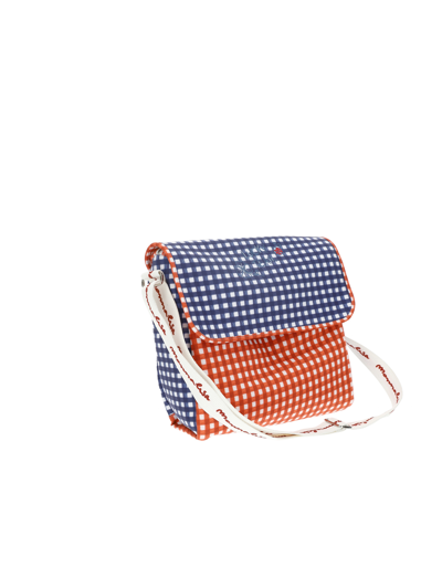 Monnalisa Kids'   Gingham Nursery Bag In Red + Blue