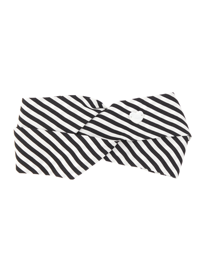 Monnalisa Striped Viscose Hairband In White + Black