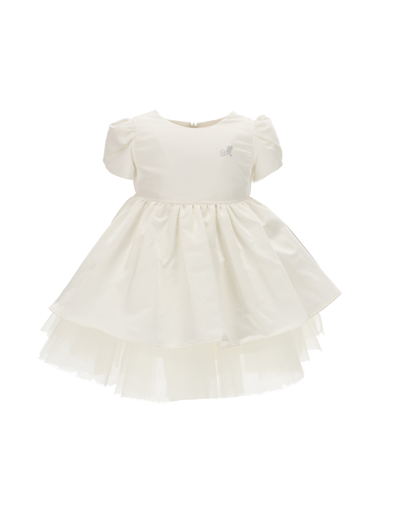 Monnalisa Kids'   Shiny Duchesse Dress In Cream
