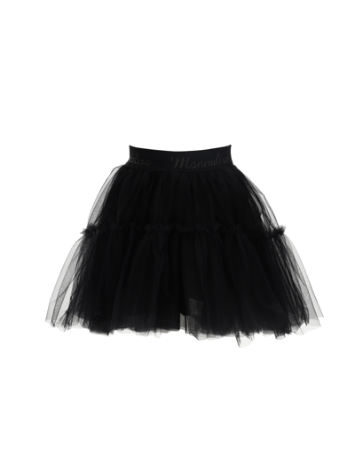 Monnalisa Kids' Bead-logo Tutu Skirt In Black