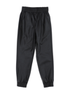 Monnalisa Coated Fabric Pants In Black