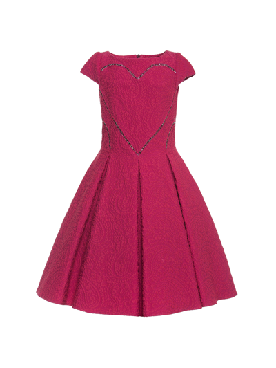 Monnalisa Kids'   Rhinestone Heart Dress In Fuchsia