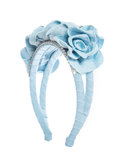 Monnalisa Kids'   Maxi Flower Hairband In Light Blue