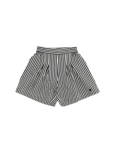 Monnalisa Kids'   Striped Viscose Shorts In White + Black