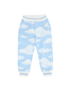 Monnalisa Cloud-print Cotton Track Trousers In Sky Blue