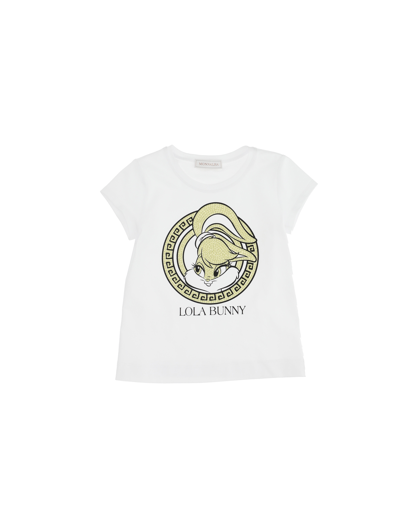 Monnalisa Kids Lola Bunny Print Cotton T-shirt In White + Yellow