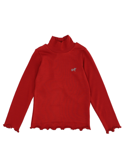 Monnalisa Ribbed Low Polo Neck In Ruby Red