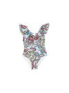 Monnalisa Kids' Lola Bunny Printed One Piece Swimsuit In Coridalis Blue