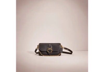 Coach Restored Beat Crossbody Clutch In Brass/black