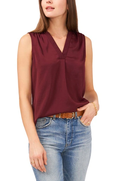 Vince Camuto Rumpled Satin Blouse In Cherry Red