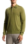 Theory Long Sleeve Wool Polo In Capulet