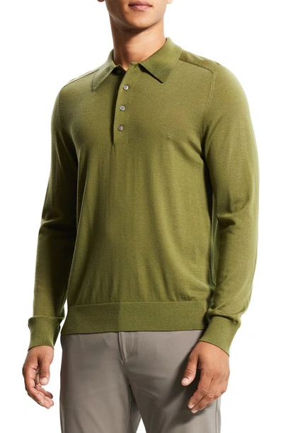 Theory Long Sleeve Wool Polo In Capulet