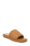 Vince Rumi Woven Leather Slide Sandal In Tan