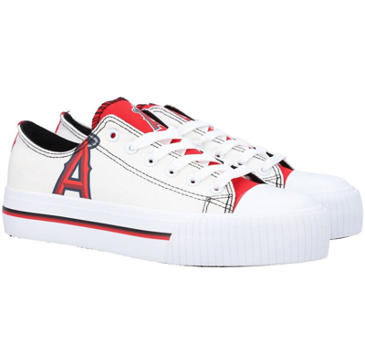 Foco Los Angeles Angels Platform Canvas Shoes In White