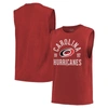 MAJESTIC MAJESTIC THREADS RED CAROLINA HURRICANES SOFTHAND MUSCLE TANK TOP