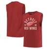 MAJESTIC MAJESTIC THREADS RED DETROIT RED WINGS SOFTHAND MUSCLE TANK TOP