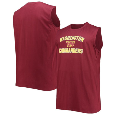 Fanatics Men's Burgundy Washington Commanders Big And Tall Muscle Tank Top