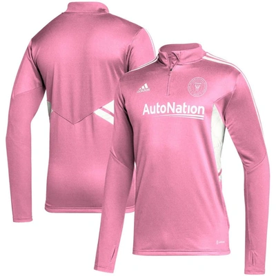 Adidas Originals Adidas Pink Inter Miami Cf Quarter-zip Aeroready Training Top