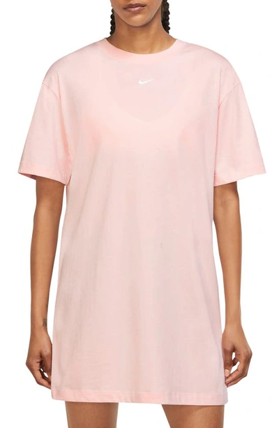 Nike Sportswear Essential T-shirt Dress In Atmosphere/white